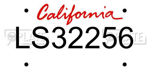 LS32256 California License Plate