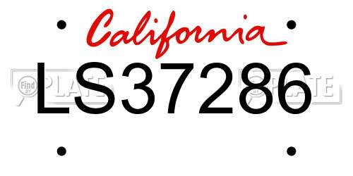 LS37286 California License Plate