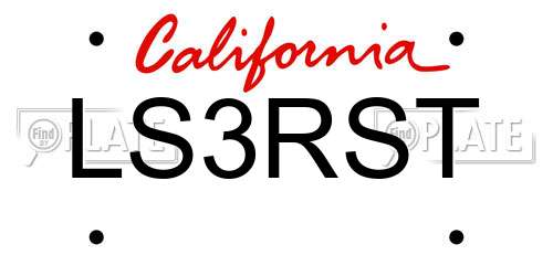 LS3RST California License Plate