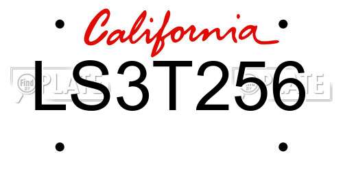 LS3T256 California License Plate