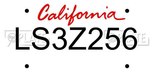 LS3Z256 California License Plate