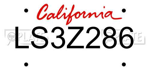 LS3Z286 California License Plate