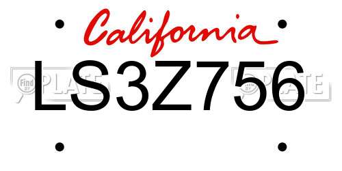 LS3Z756 California License Plate