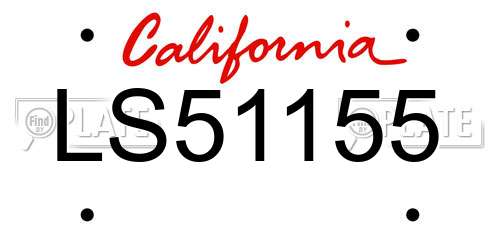 LS51155 California License Plate
