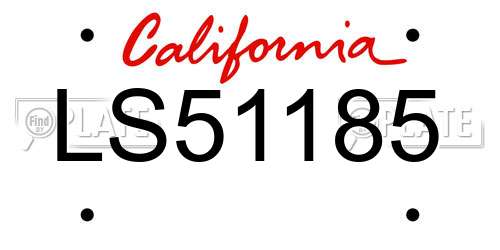 LS51185 California License Plate
