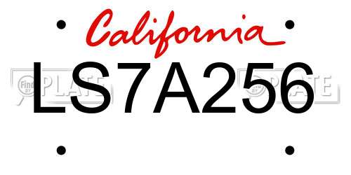 LS7A256 California License Plate