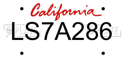 LS7A286 California License Plate