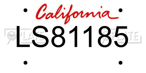 LS81185 California License Plate