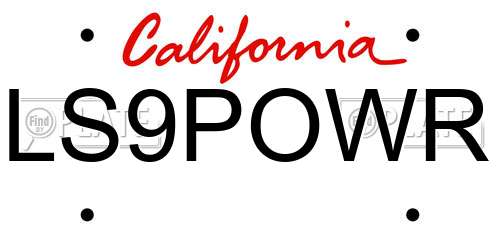 LS9POWR California License Plate