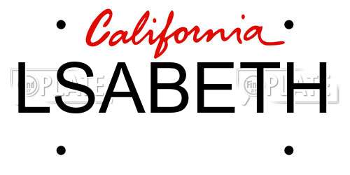 LSABETH California License Plate