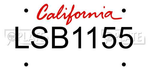 LSB1155 California License Plate