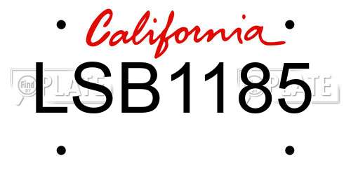 LSB1185 California License Plate