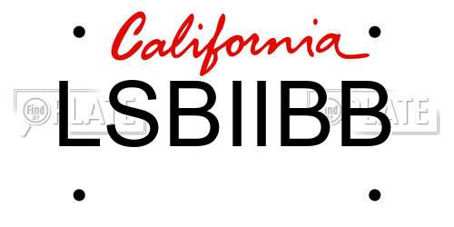 LSBIIBB California License Plate