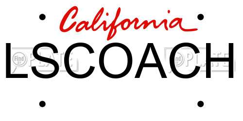 LSCOACH California License Plate