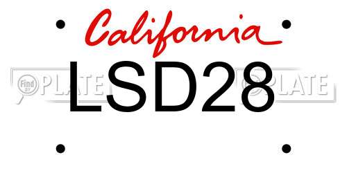 LSD28 California License Plate