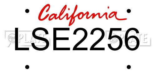 LSE2256 California License Plate