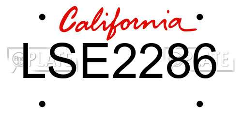 LSE2286 California License Plate