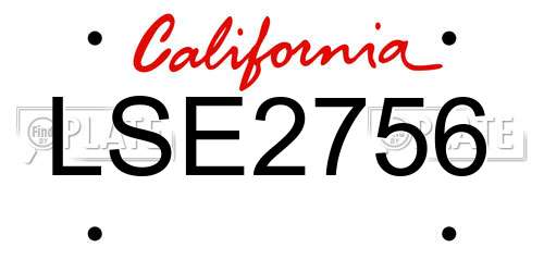 LSE2756 California License Plate