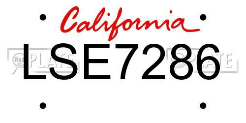 LSE7286 California License Plate