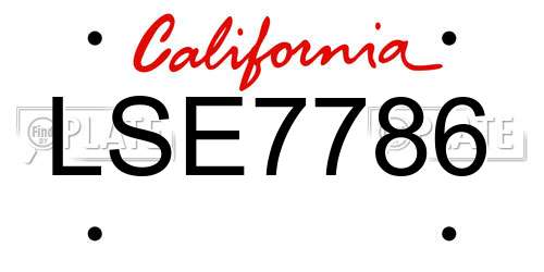 LSE7786 California License Plate