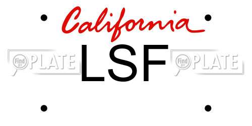 LSF California License Plate
