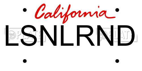 LSNLRND California License Plate