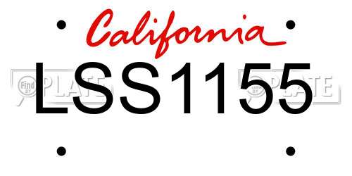 LSS1155 California License Plate