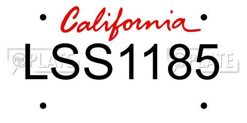 LSS1185 California License Plate