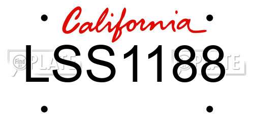 LSS1188 California License Plate