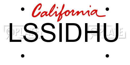 LSSIDHU California License Plate