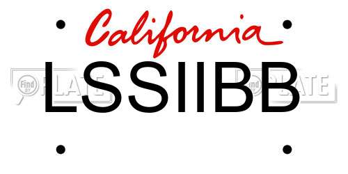 LSSIIBB California License Plate