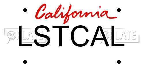 LSTCAL California License Plate
