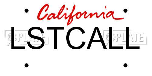 LSTCALL California License Plate