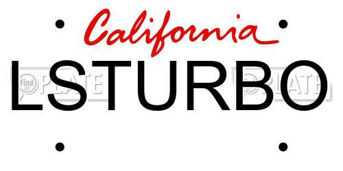 LSTURBO California License Plate