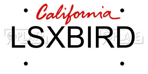 LSXBIRD California License Plate