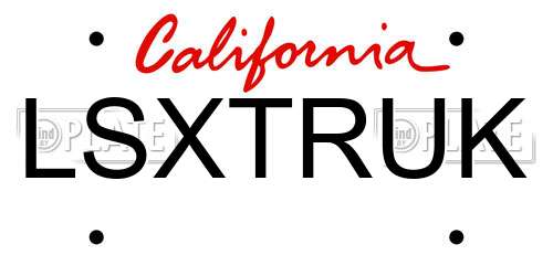 LSXTRUK California License Plate