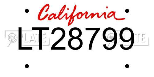 LT28799 California License Plate