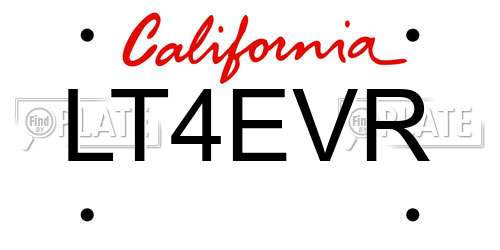 LT4EVR California License Plate