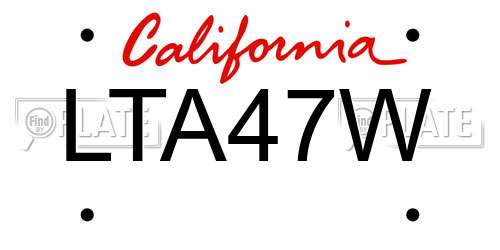 LTA47W California License Plate