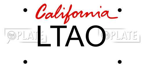 LTAO California License Plate
