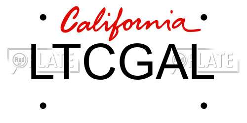 LTCGAL California License Plate