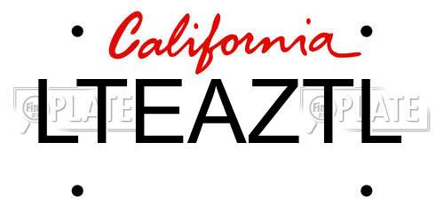 LTEAZTL California License Plate