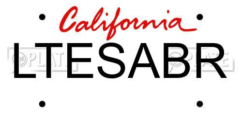 LTESABR California License Plate