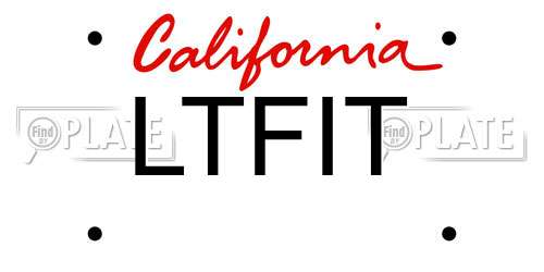 LTFIT California License Plate
