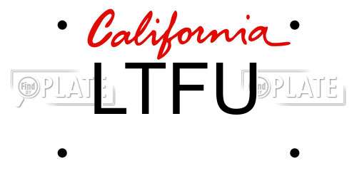 LTFU California License Plate
