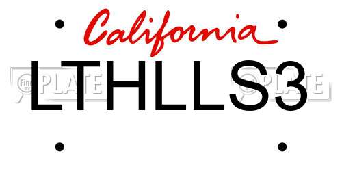 LTHLLS3 California License Plate
