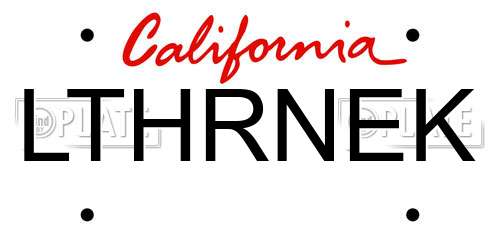 LTHRNEK California License Plate