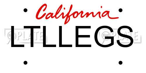 LTLLEGS California License Plate