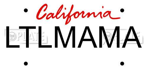 LTLMAMA California License Plate