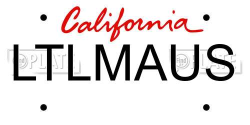 LTLMAUS California License Plate